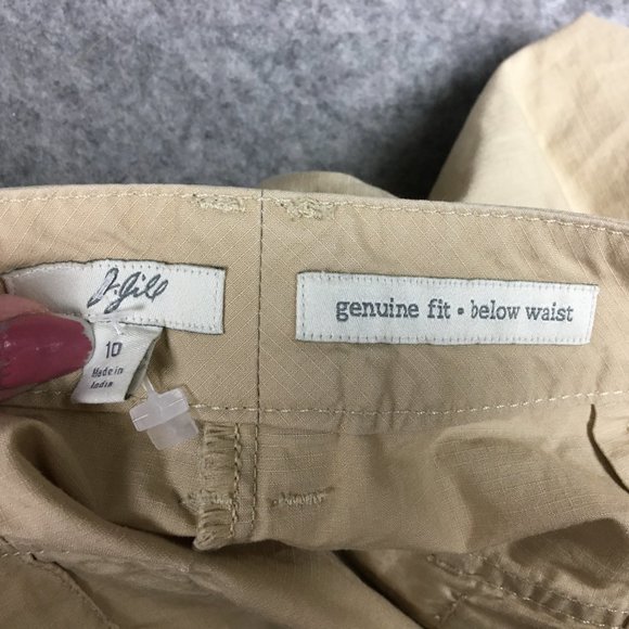 J Jill Capris 10 30 Cargo Cropped Khaki Pants Casual Button Pockets Straight - Picture 11 of 13